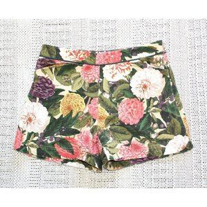 Anthropologie Elevenses Floral print Women Shorts Size 4 Tropical Summer Pants